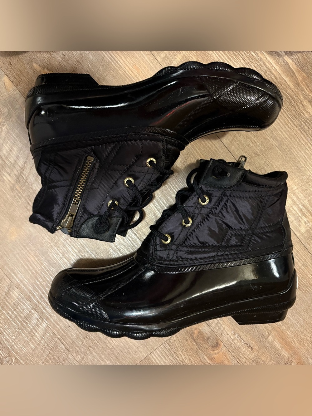Sperry Syren Gulf Duck Rain Boots 7.5 Black